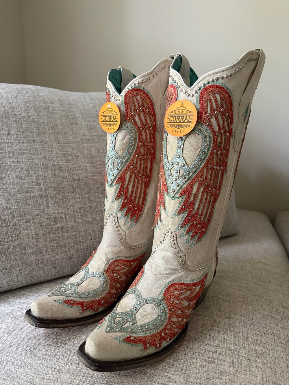 Corral RARE Heart and Wings Boots